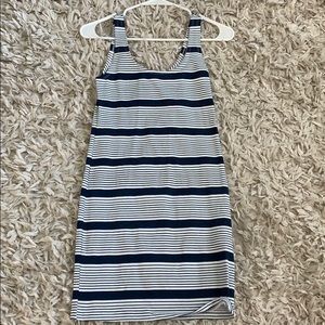 F21 blue and white stripped body con
